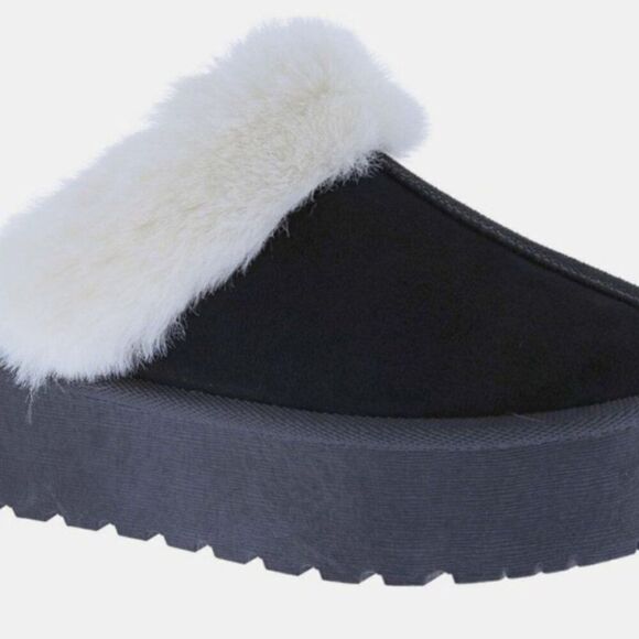 🆕️Super Comfy Thick Bottom Fur Trim Snow Slippers c2-s1-66 - Picture 3 of 3